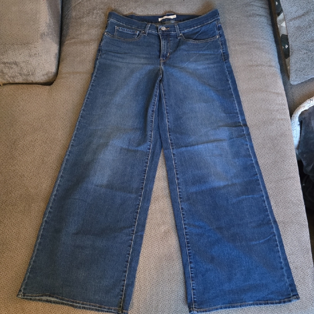 Levi's Medium Blue Wide-Leg Jeans